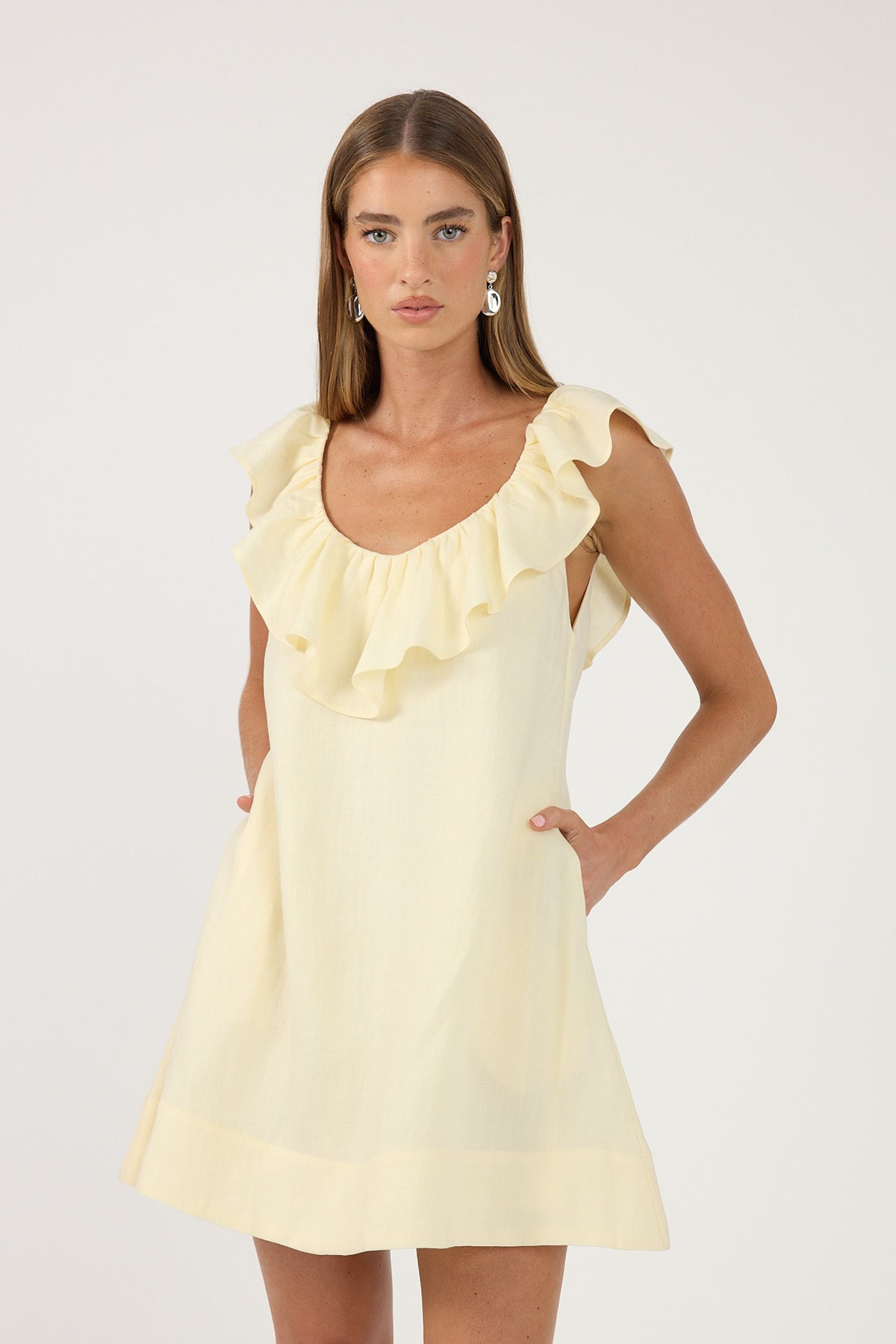 Perfect Stranger Vianna Babydoll Mini Dress Yellow
