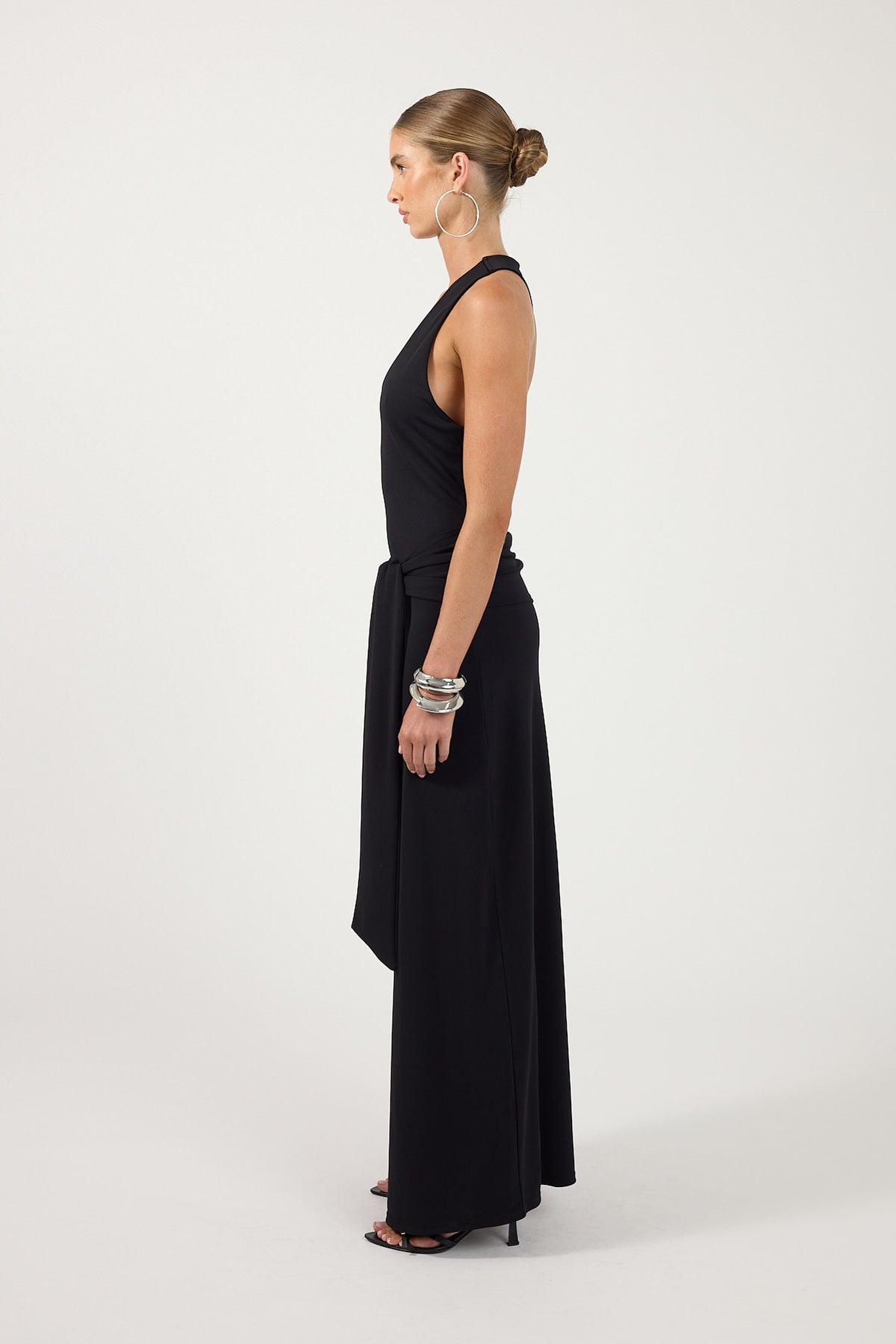 Perfect Stranger Veya Low Back Maxi Dress Black