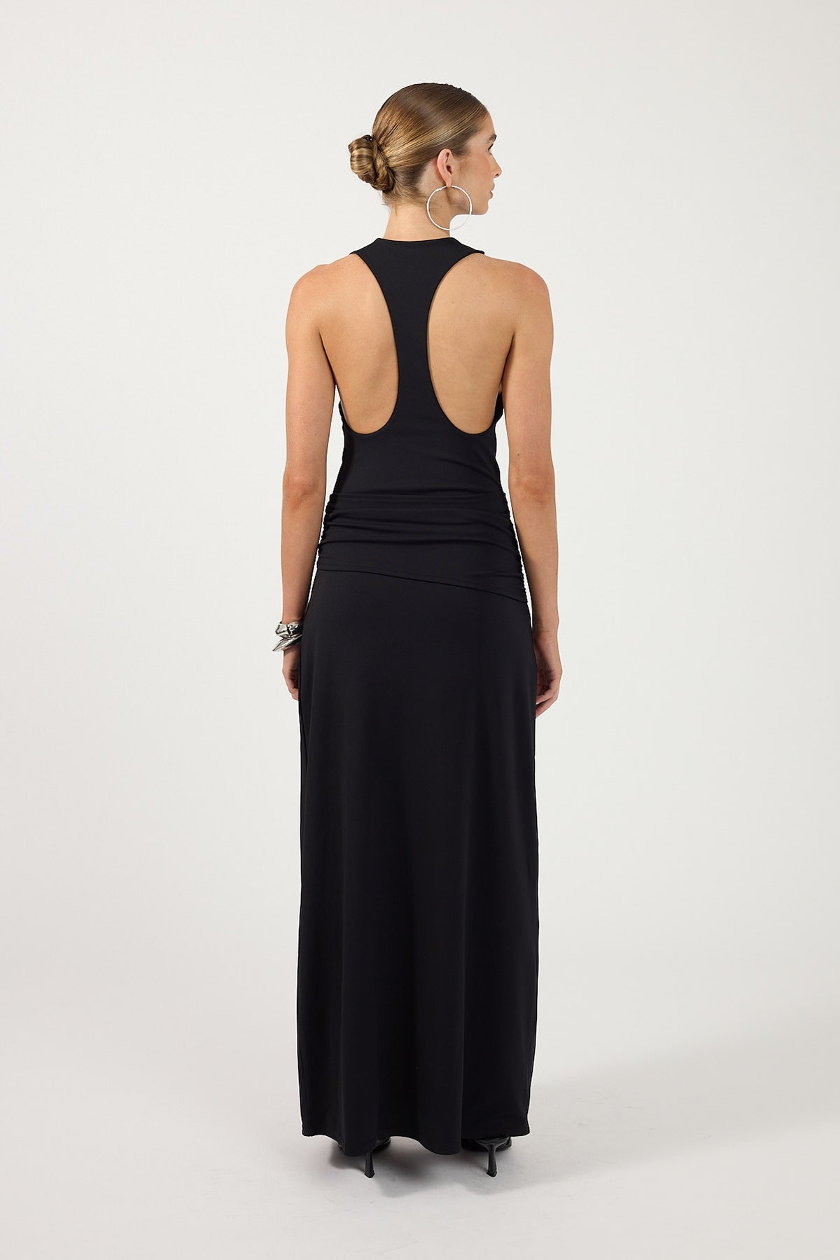 Perfect Stranger Veya Low Back Maxi Dress Black