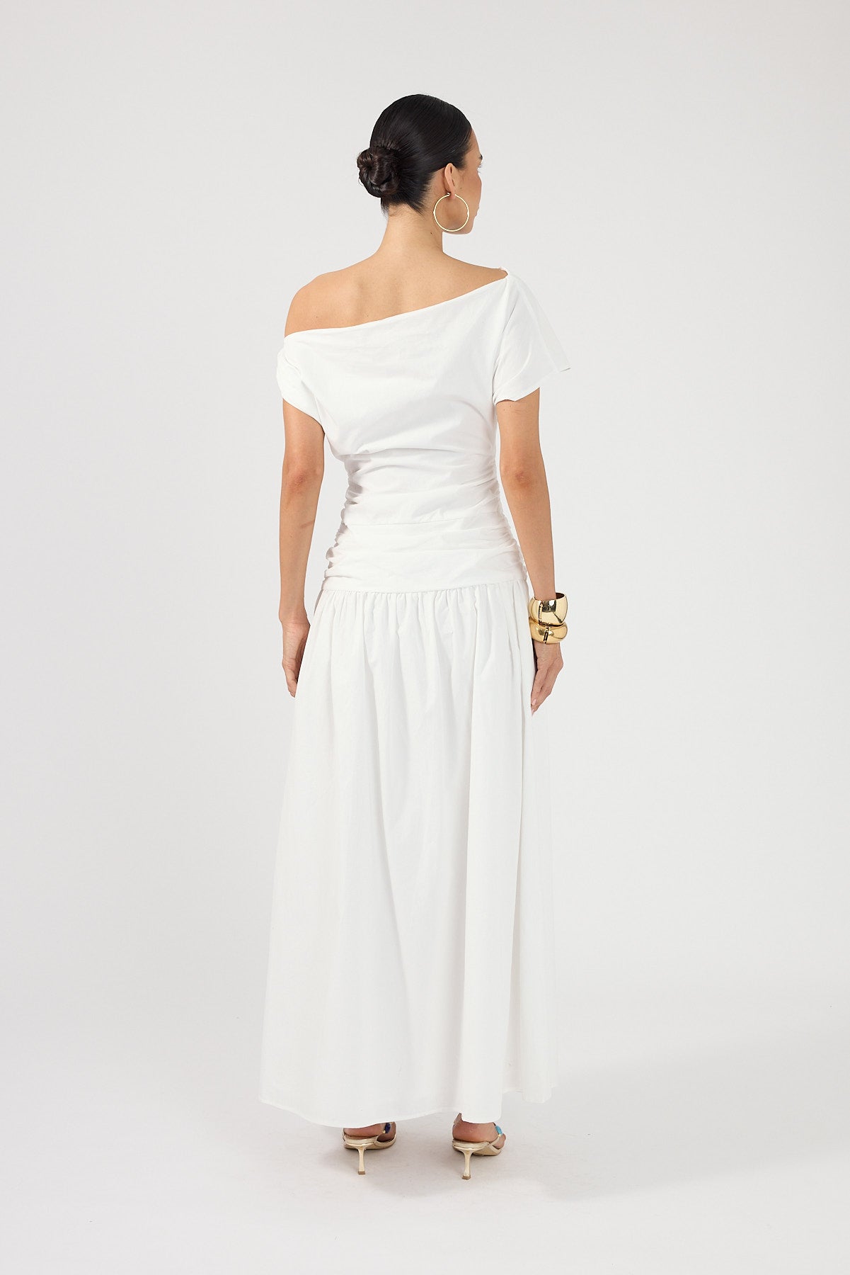 Perfect Stranger Fleur Gathered Maxi Dress White