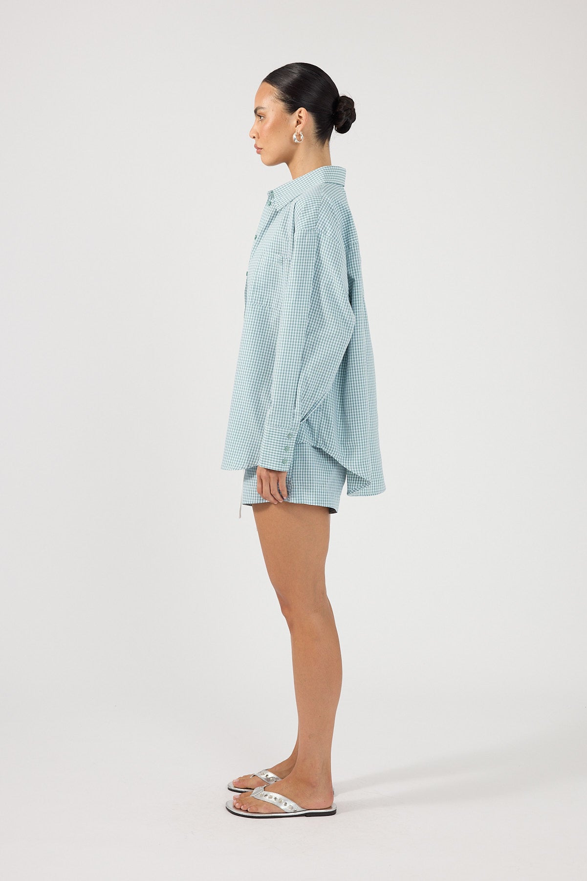 Perfect Stranger Cora Check Shorts Green Check