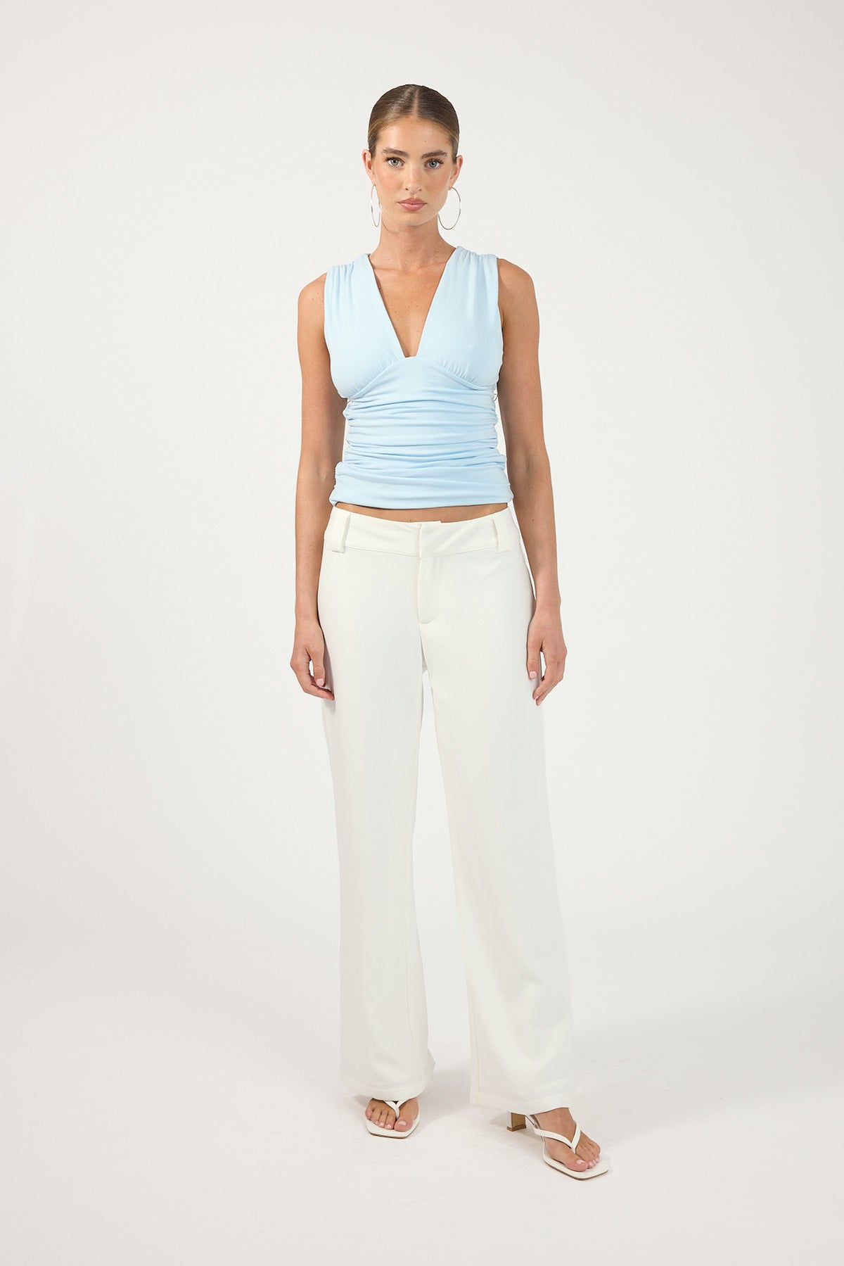 Perfect Stranger Simona Petite Low Rise Pant White