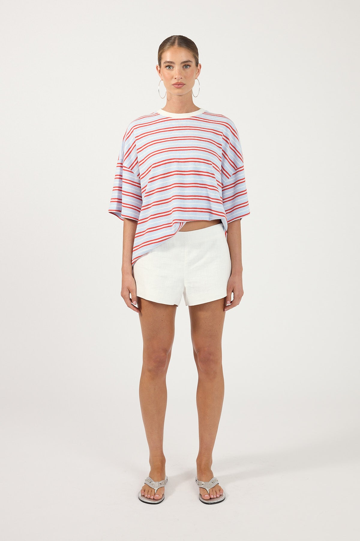 Perfect Stranger Jinx Oversized T-Shirt Blue/Red Stripe
