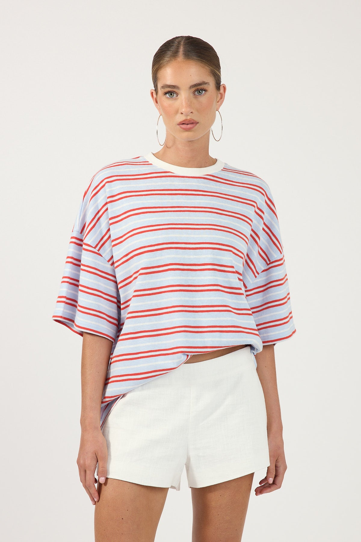 Perfect Stranger Jinx Oversized T-Shirt Blue/Red Stripe