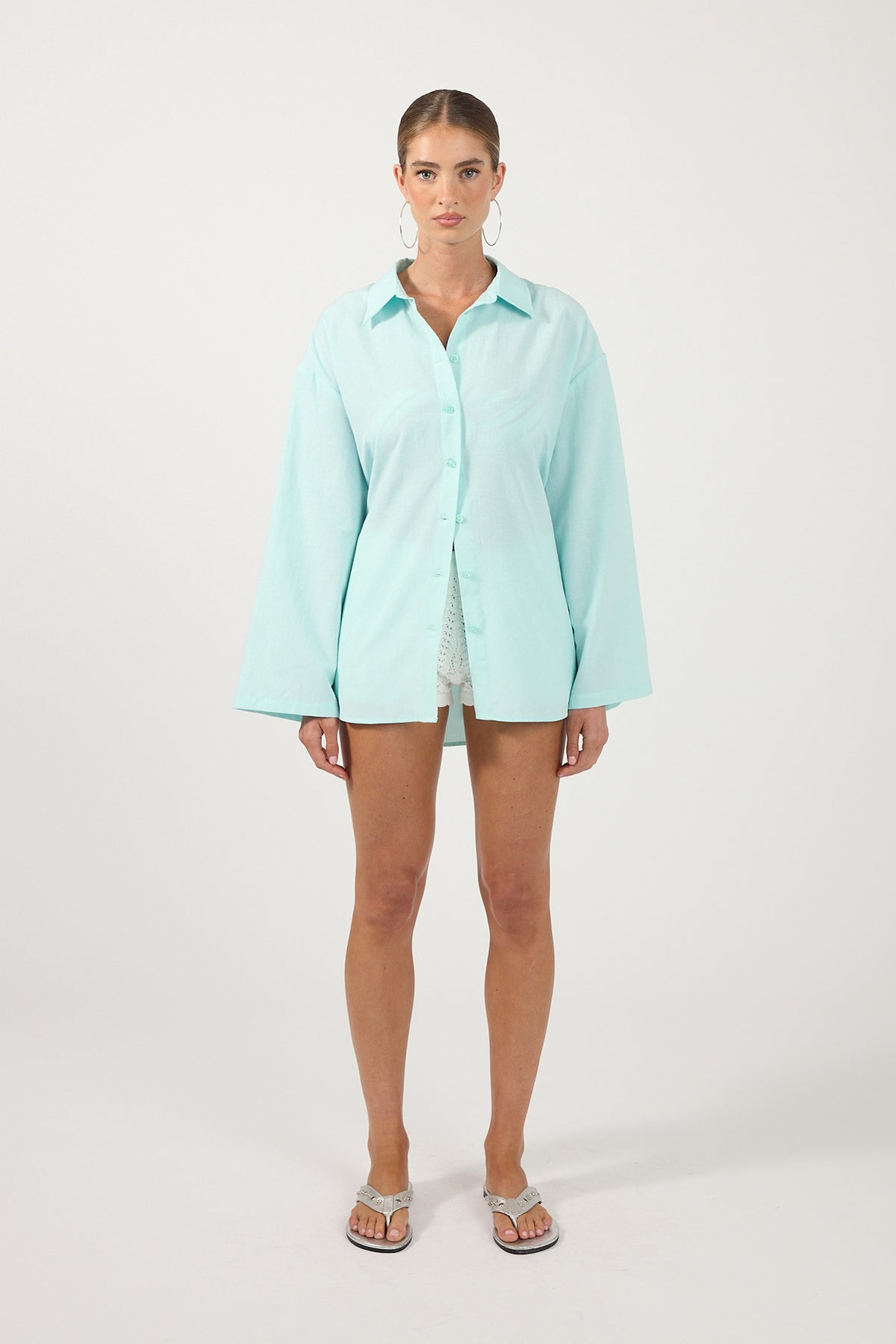 Perfect Stranger Jones Oversized Shirt Blue