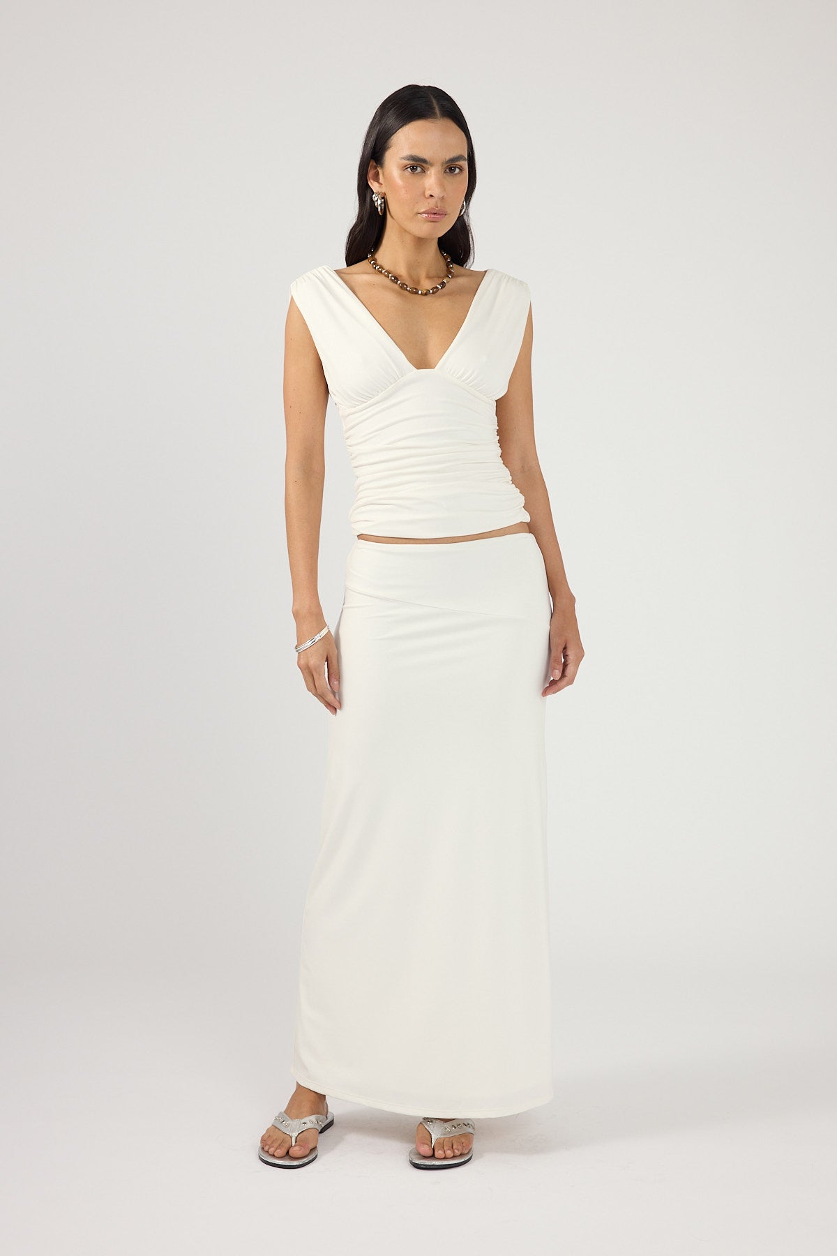 Perfect Stranger Ainzley Maxi Skirt White
