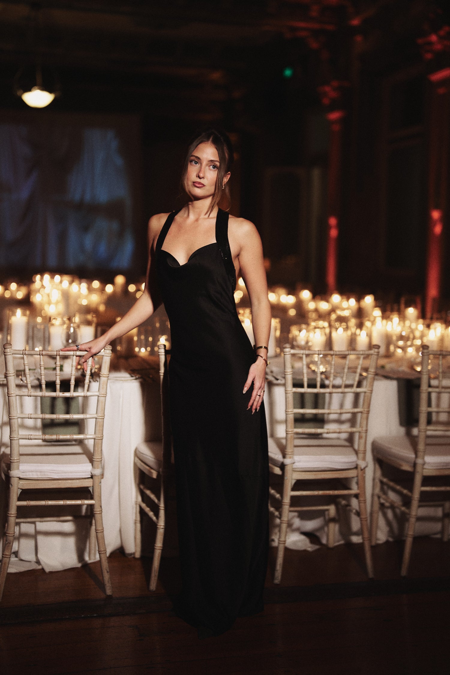 Perfect Stranger Lolli Satin Maxi Dress Black