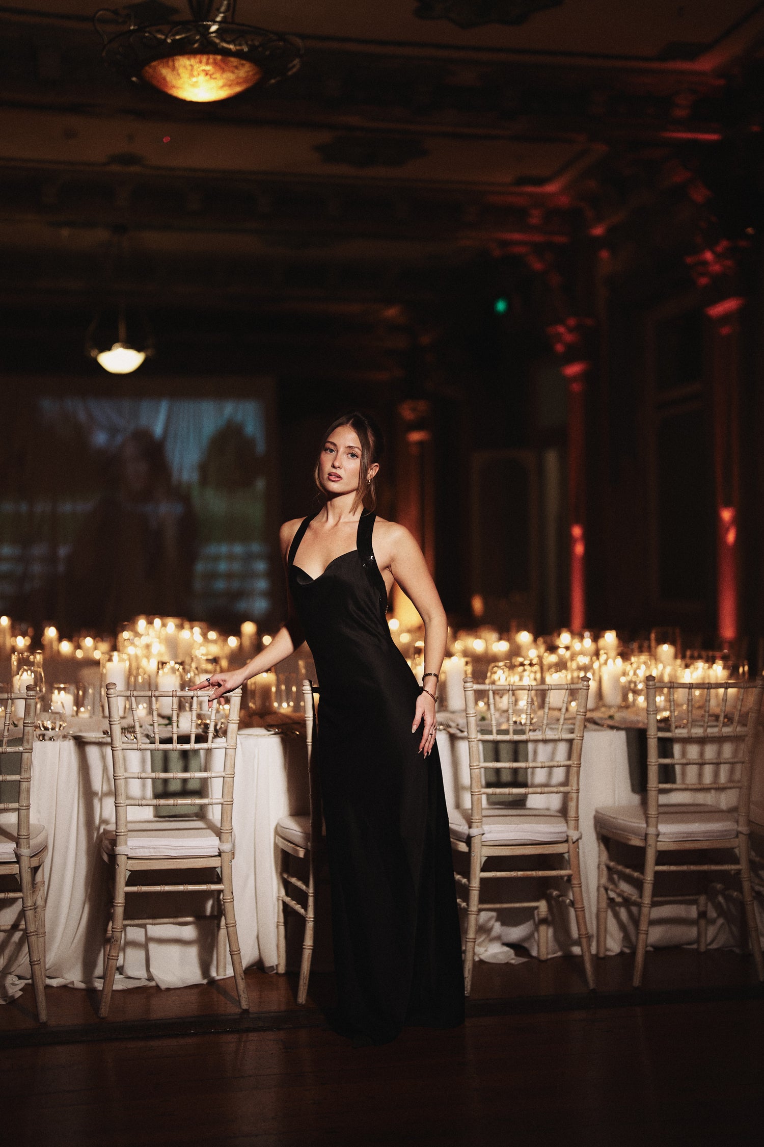 Perfect Stranger Lolli Satin Maxi Dress Black