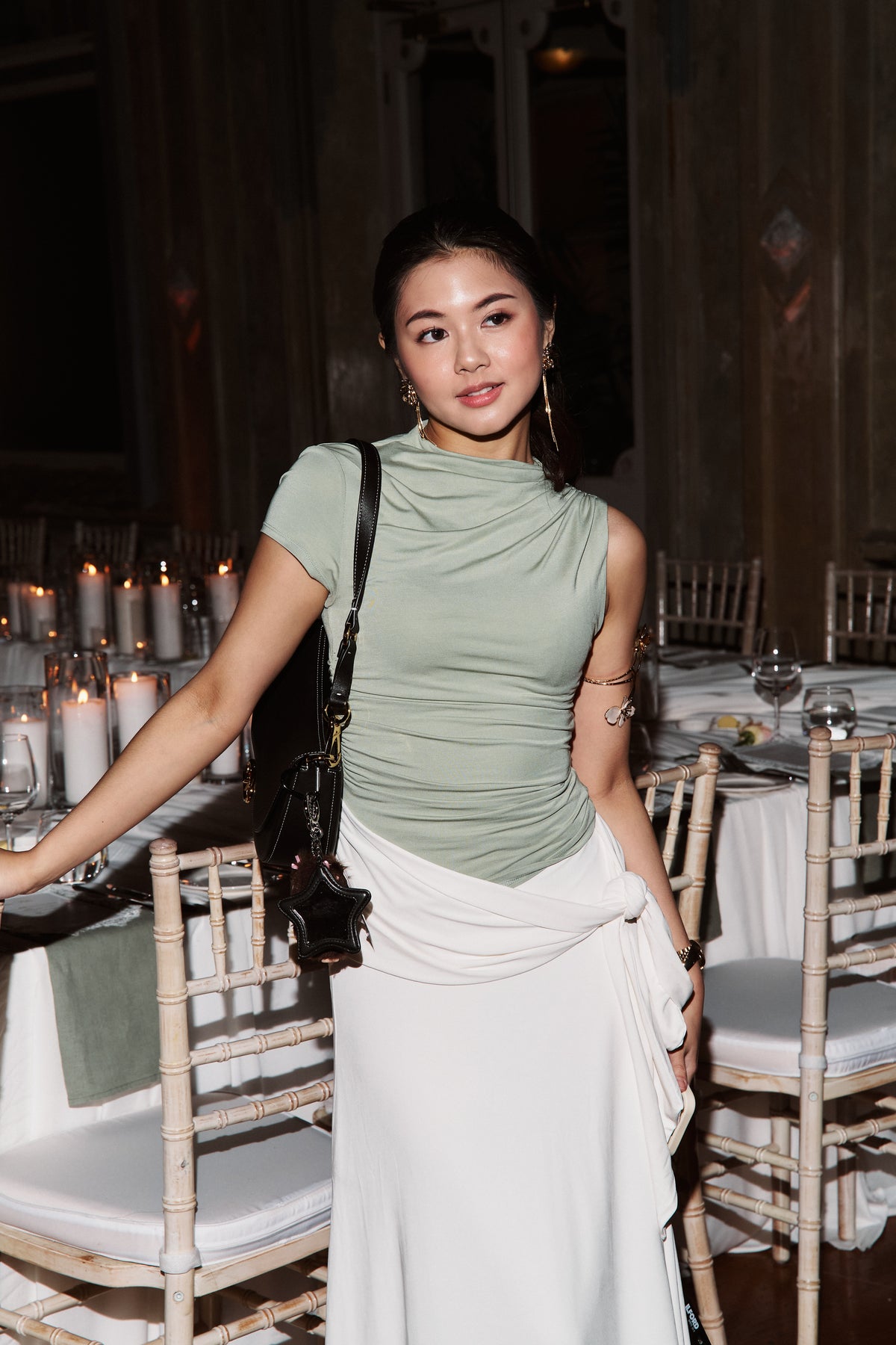 Perfect Stranger Daisy Sash Top Matcha Green