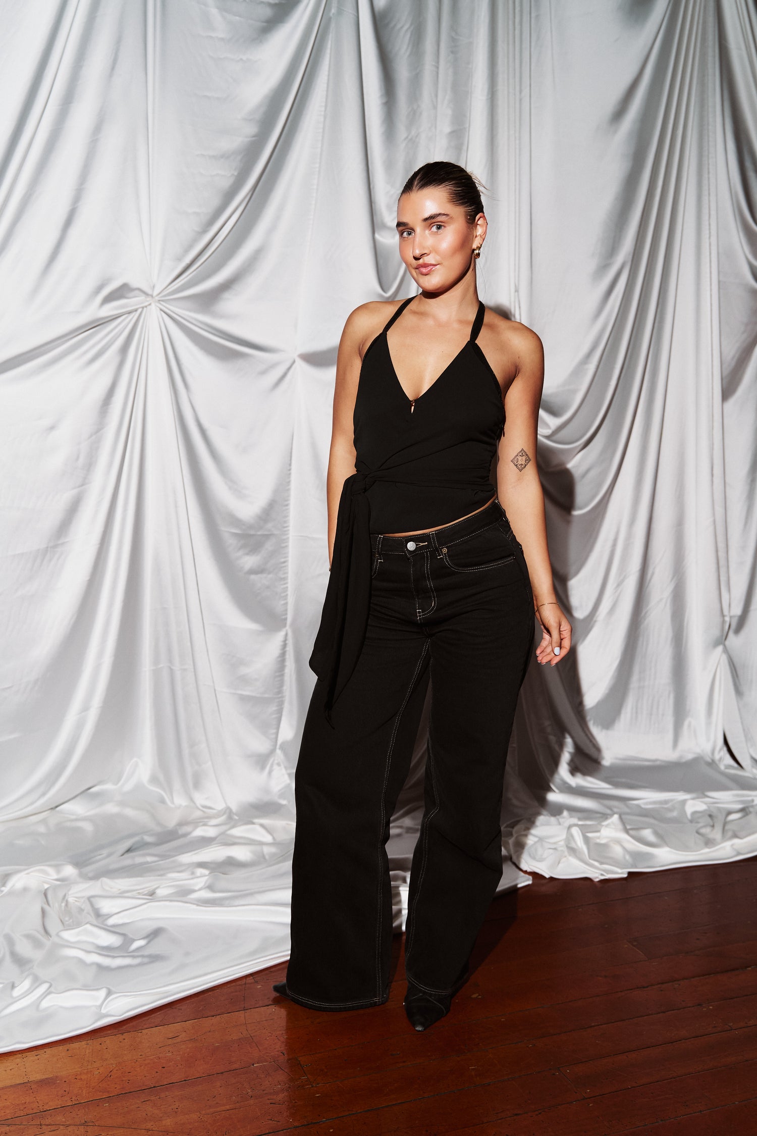 Perfect Stranger Lolli Wrap Top Black