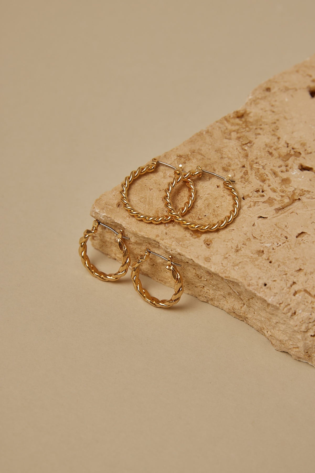 Token Twist Hoop Earring Pack Gold