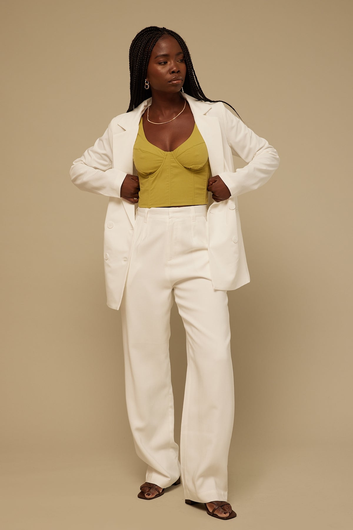 Perfect Stranger Oversized Blazer White
