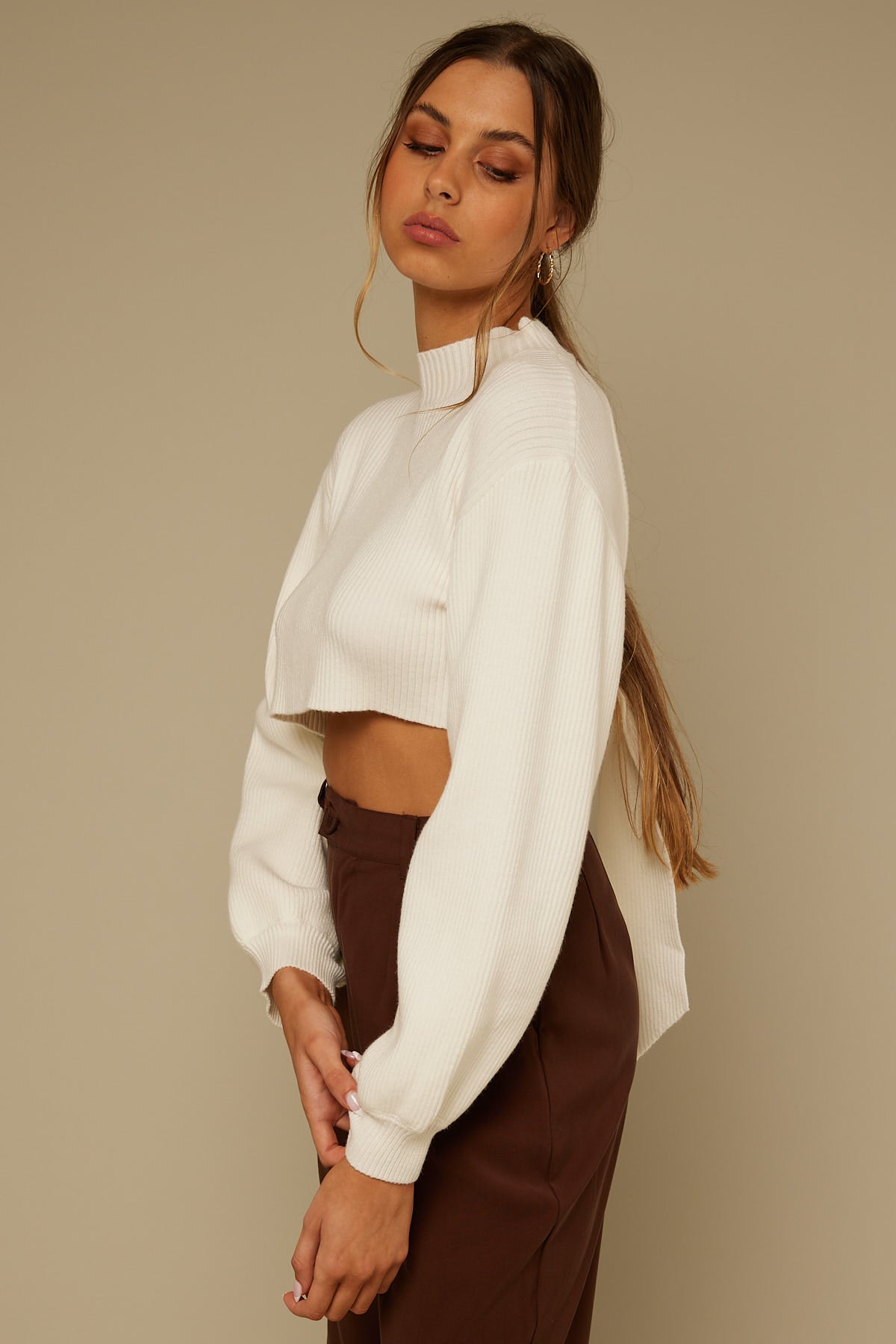 Perfect Stranger Open Tie Back Knit White