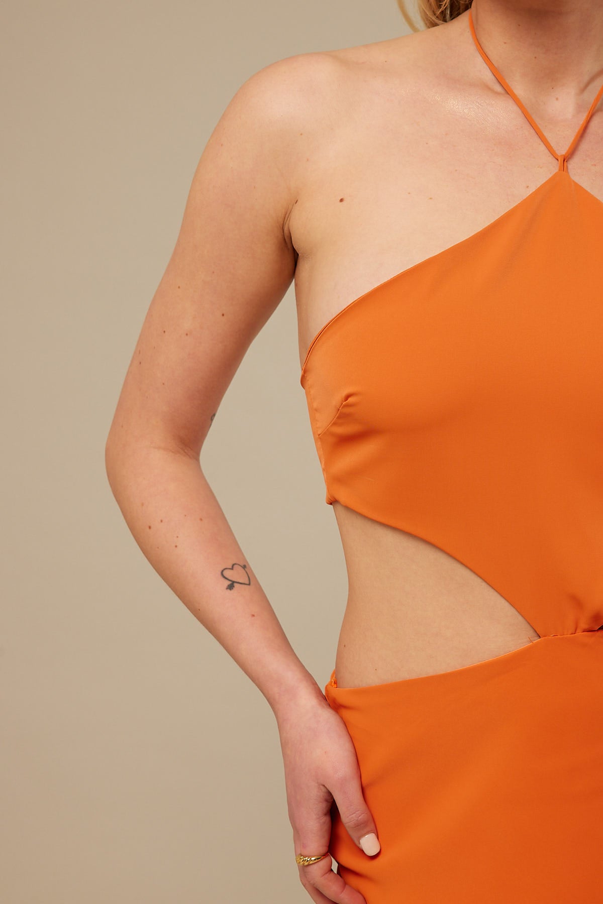 Perfect Stranger Genie Midi Dress Orange