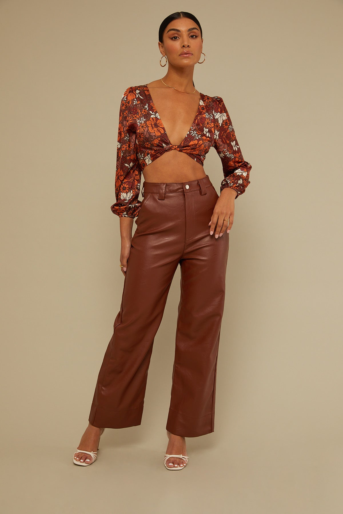 Perfect Stranger Arizona Tie Up Long Sleeve Top Arizona Print