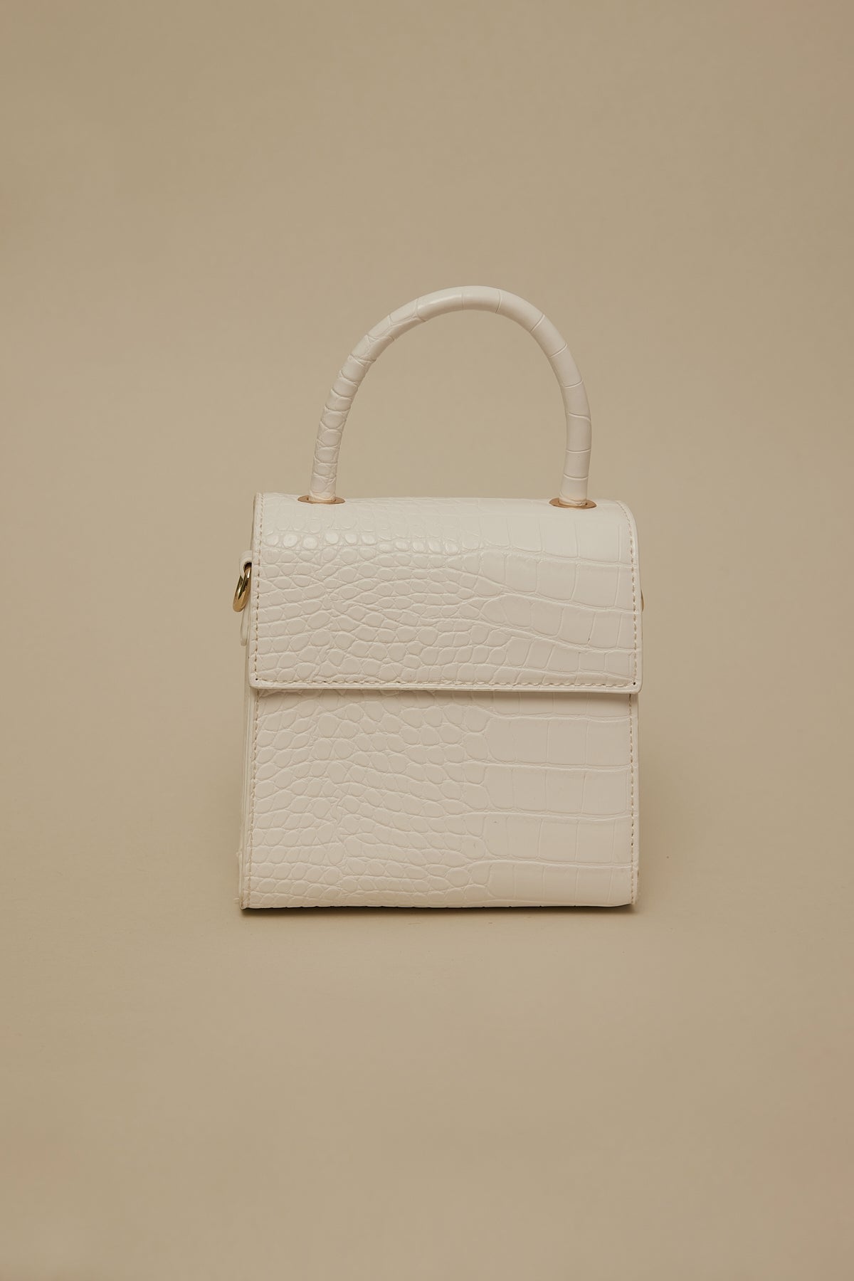 Token Elsie Croc Handbag White