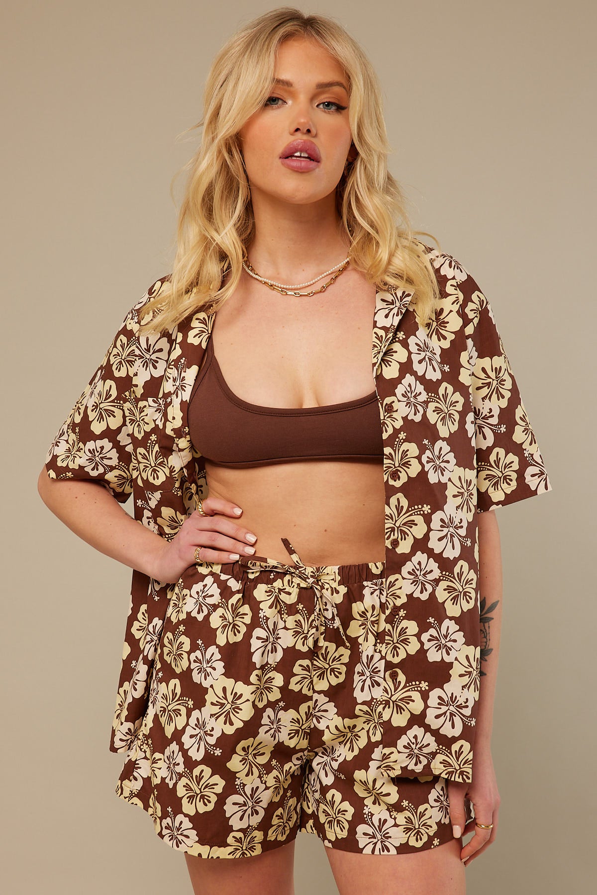 Perfect Stranger Chocolate Paradise Shirt Brown Floral