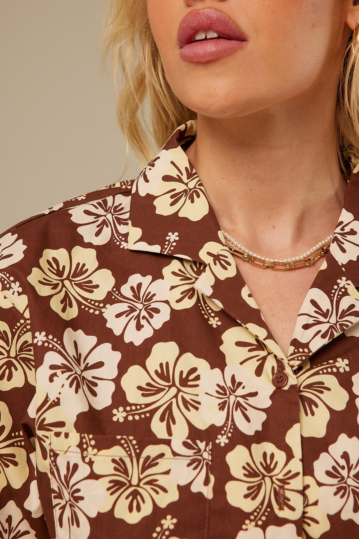 Perfect Stranger Chocolate Paradise Shirt Brown Floral