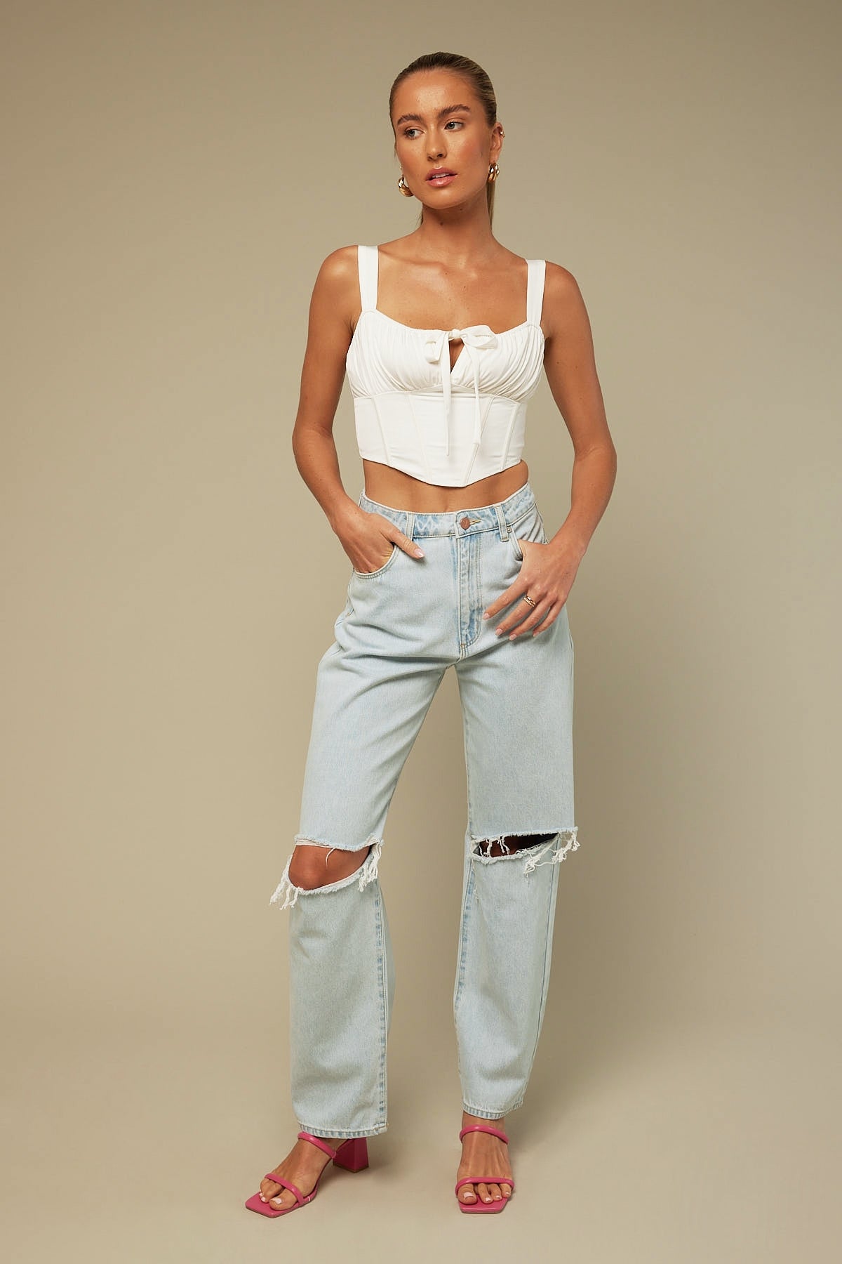Perfect Stranger Sonnie Corset Top White