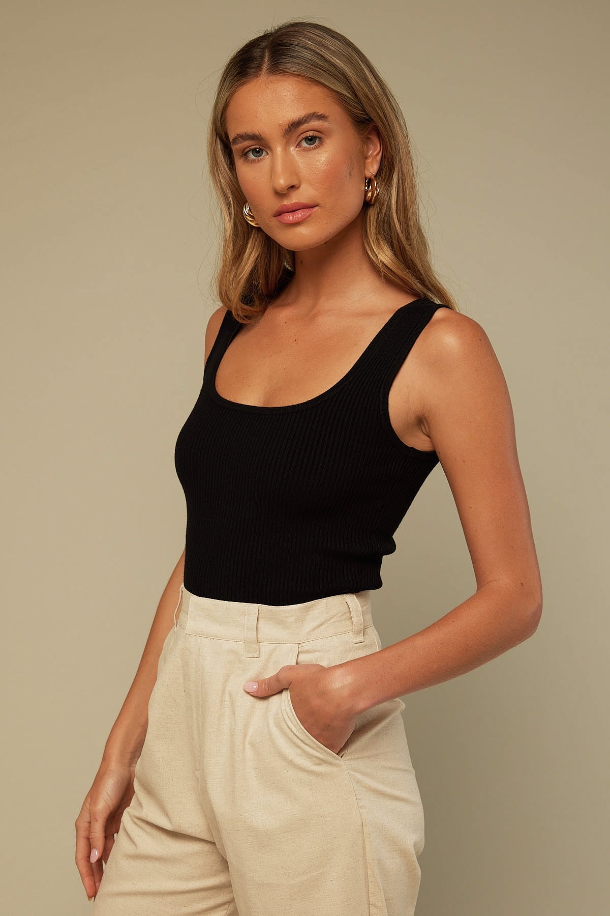 Perfect Stranger Clementine Knit Top Black