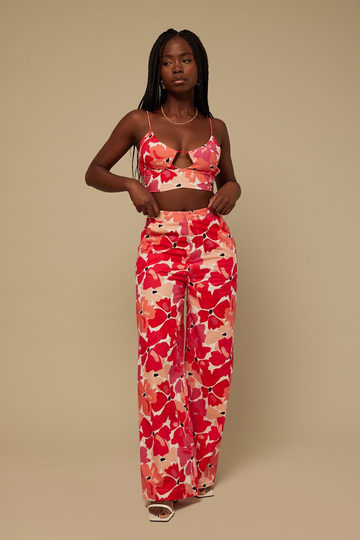 Perfect Stranger Painterly Floral Linen Top Pink Floral