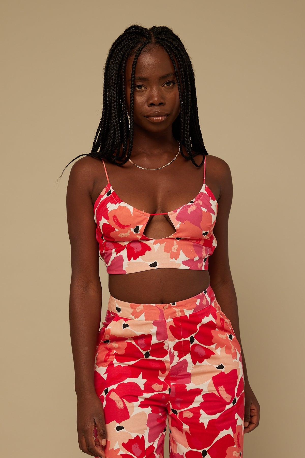 Perfect Stranger Painterly Floral Linen Top Pink Floral