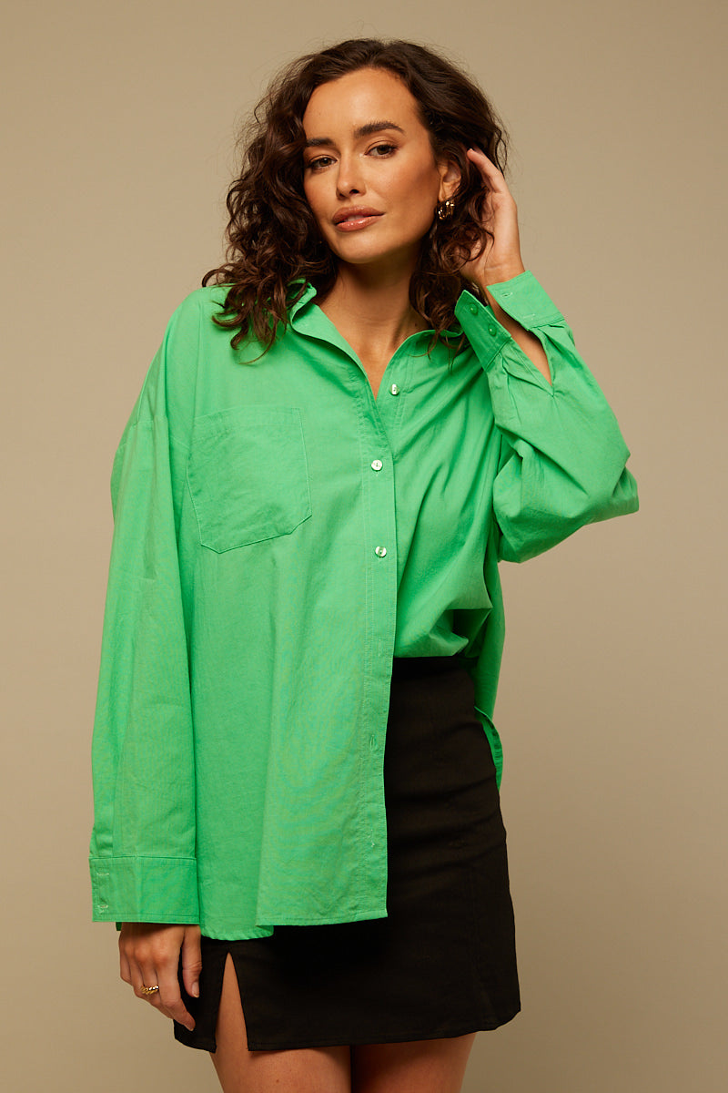 Perfect Stranger Oversized Shirt Green