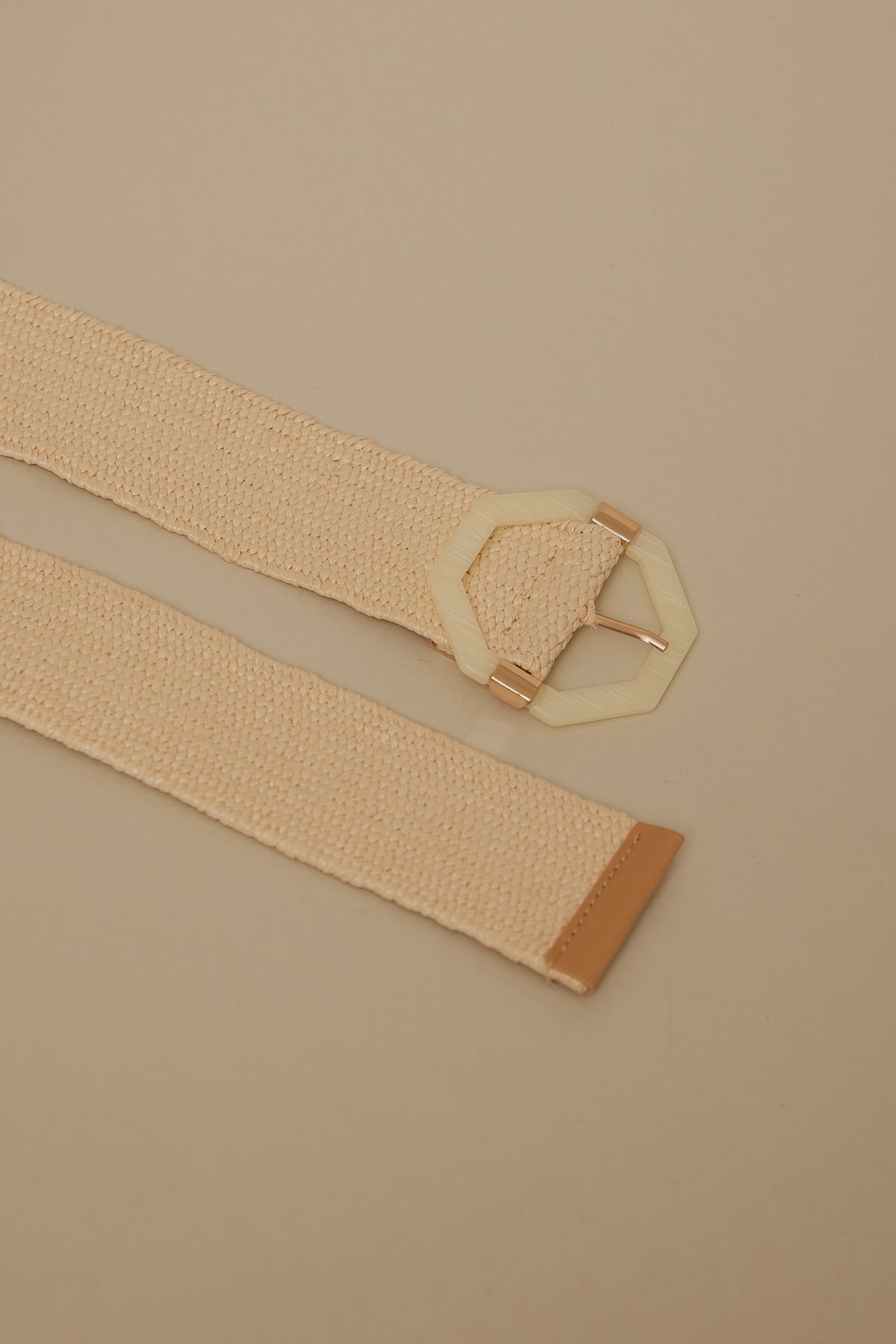 Token Natural Woven Buckle Belt Sand