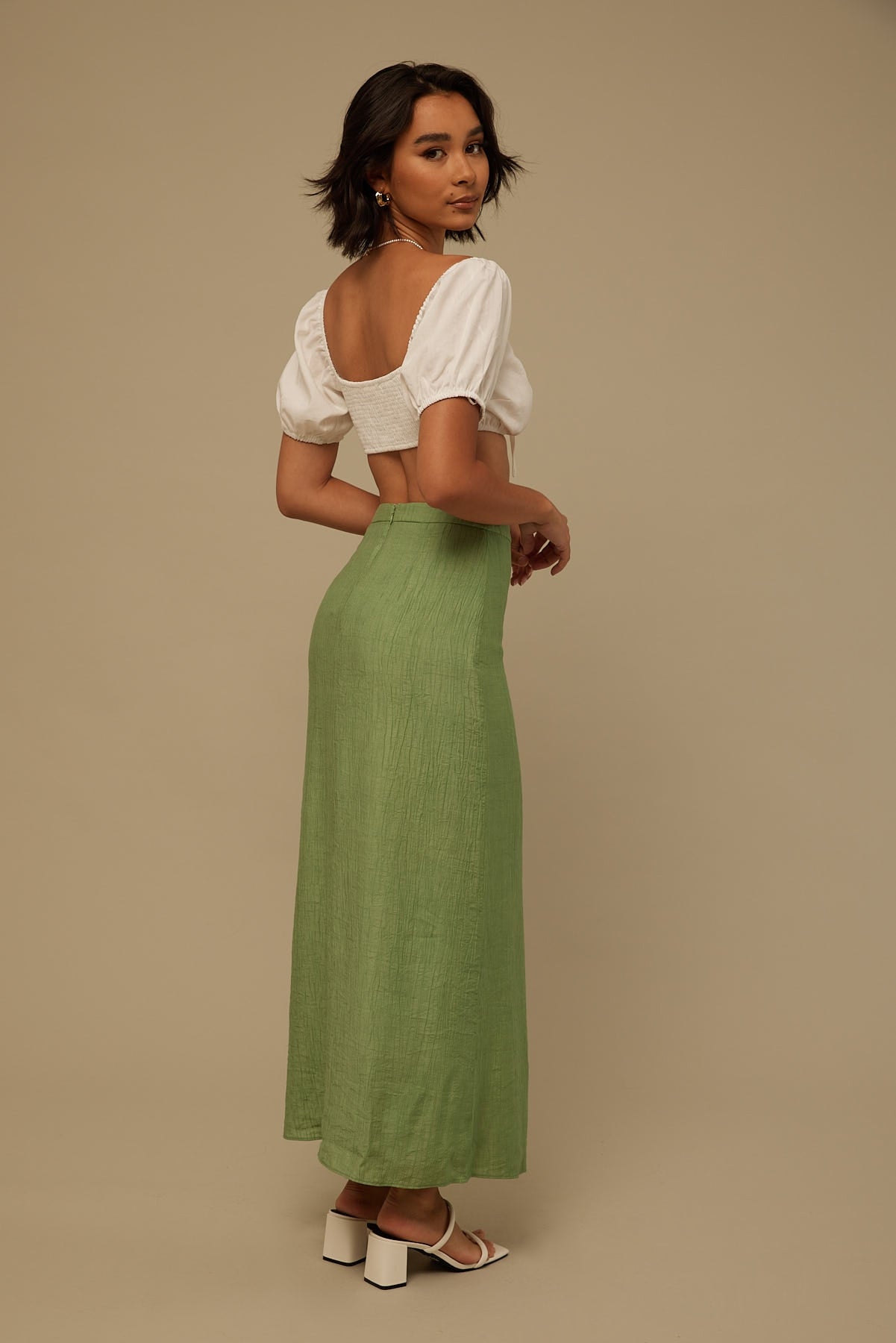 Perfect Stranger Cool Spring Midi Sage