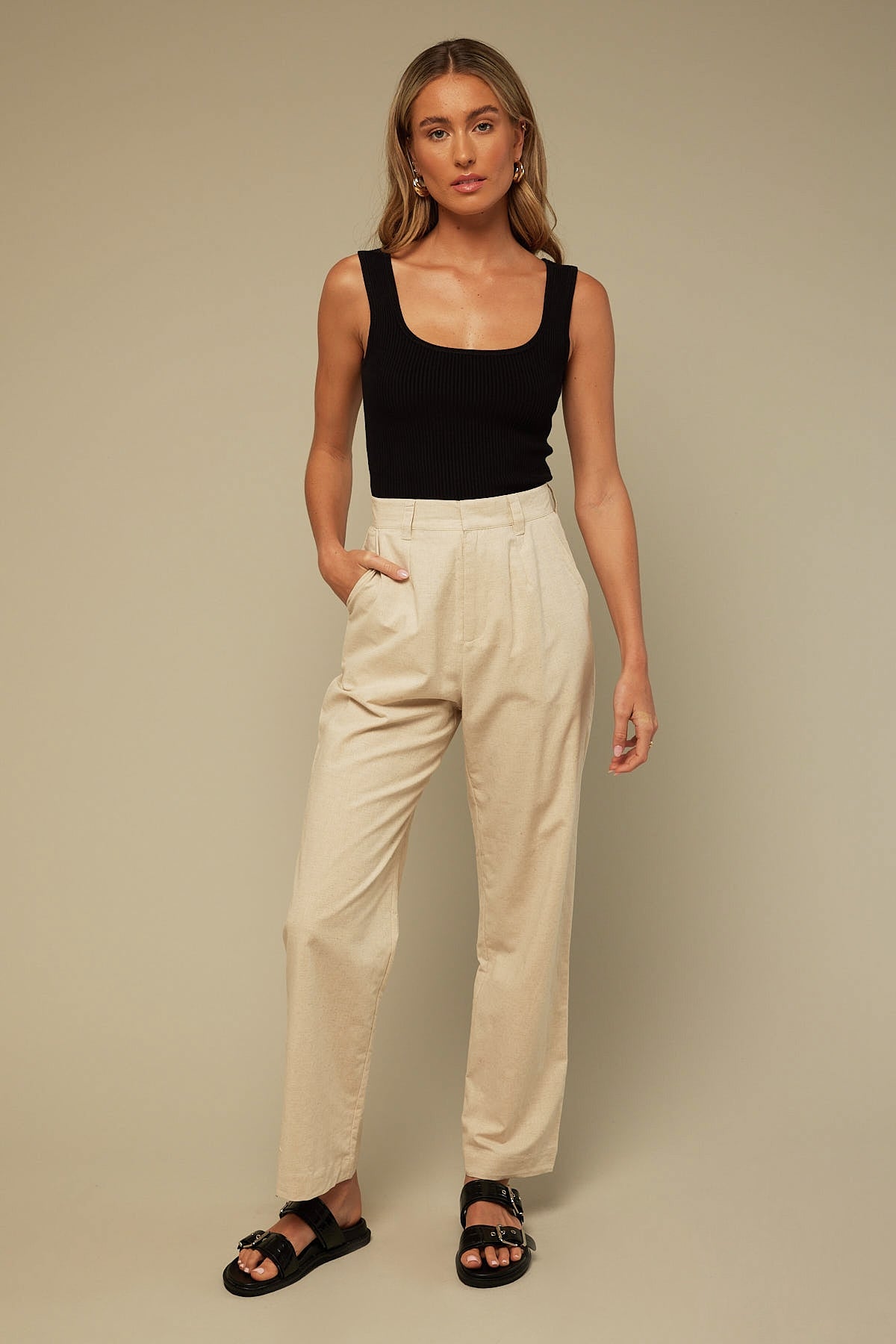 Perfect Stranger Dont Let Go Linen Pant Oat
