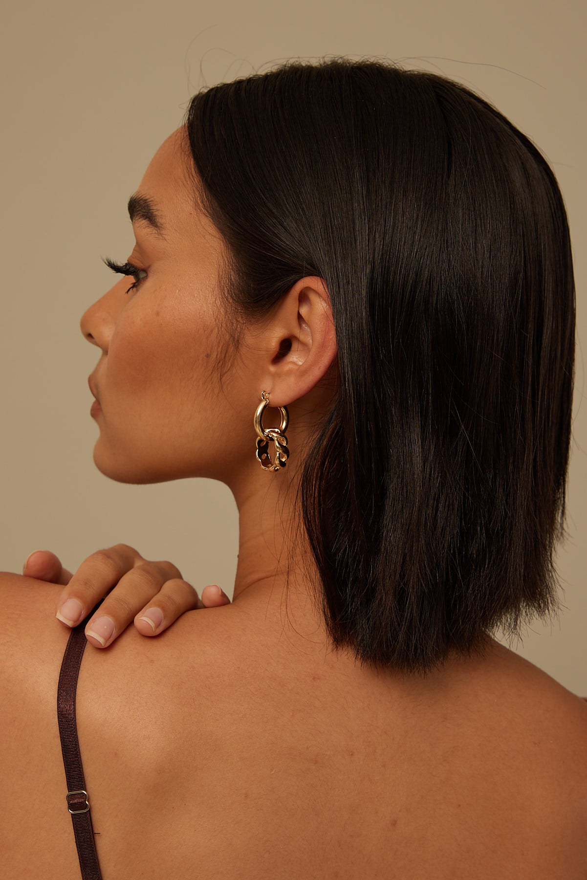 Token Rope Hoop Earring - Gold Gold