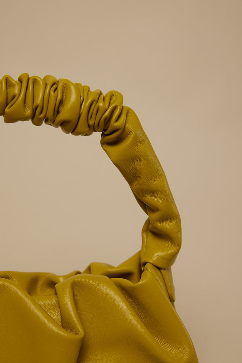 Token Scrunchie Handle Handbag Yellow