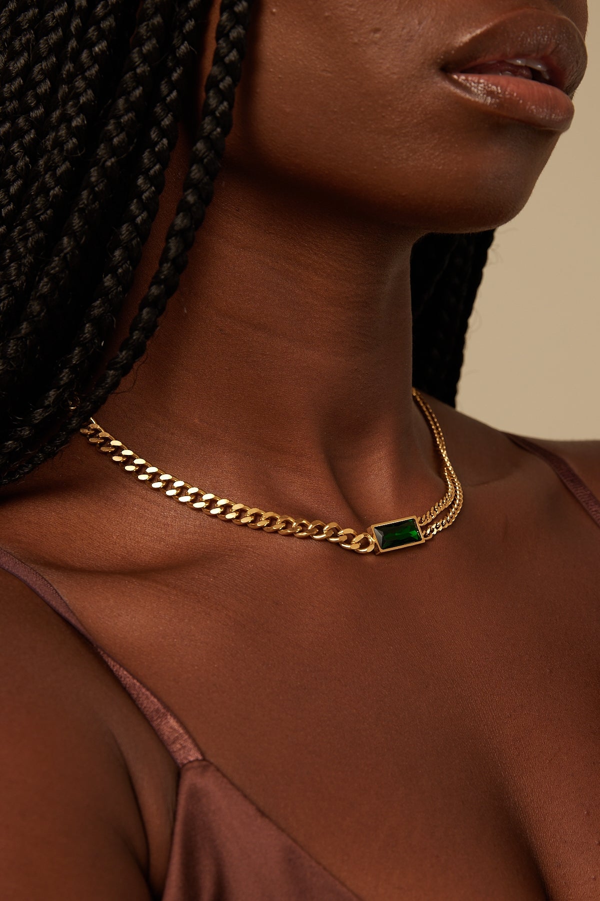 Token Pendant Chain Necklace Gold