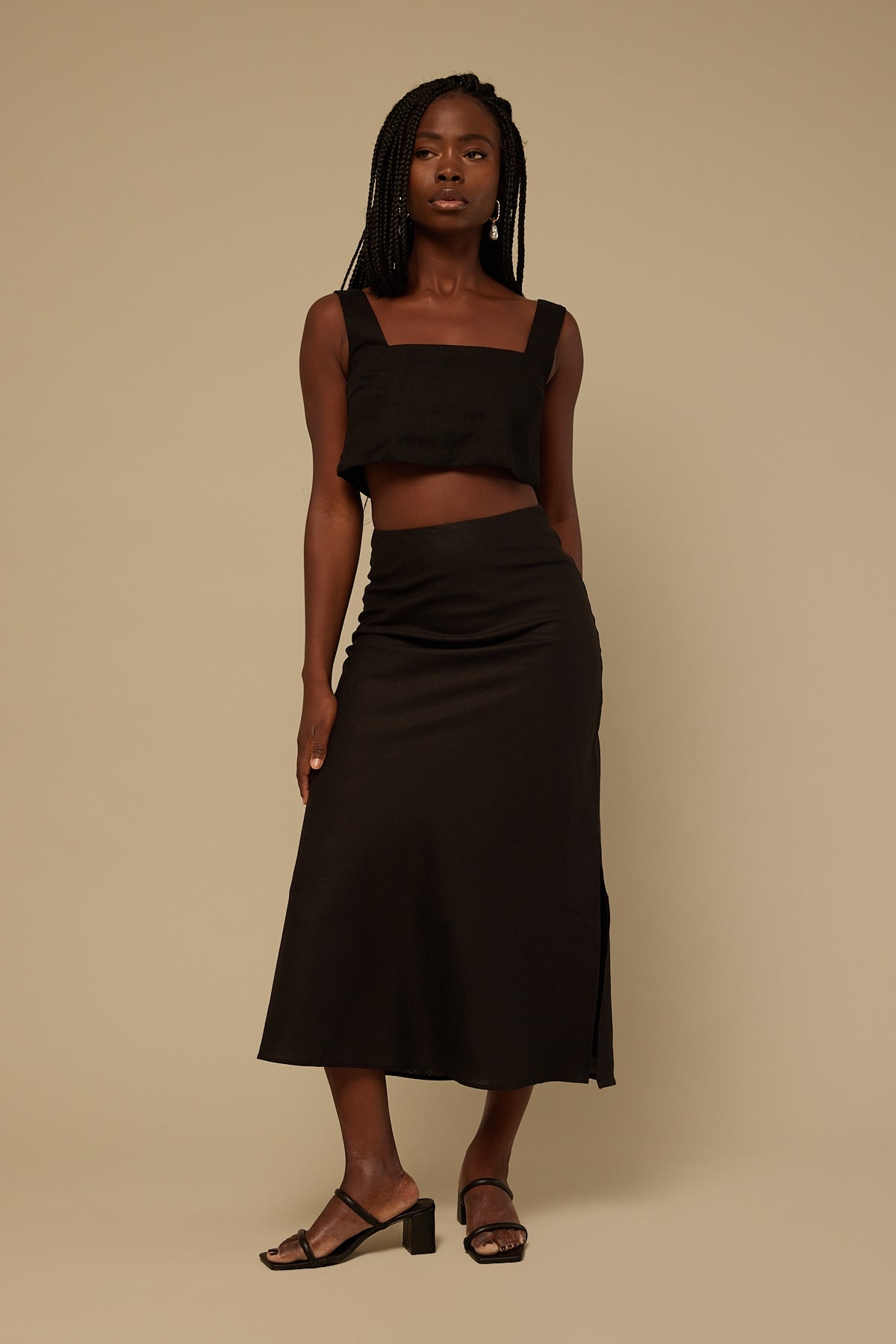Perfect Stranger Primrose Midi Skirt Black