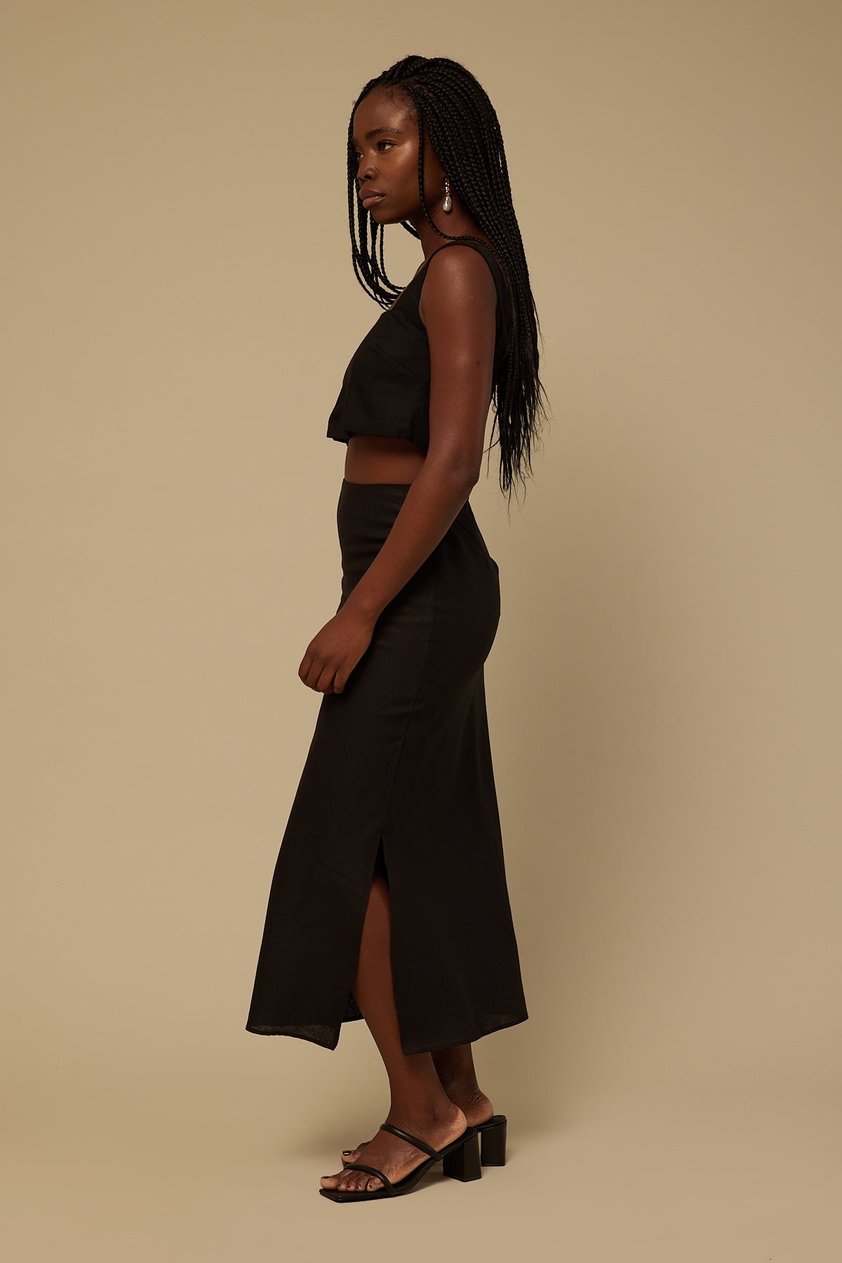 Perfect Stranger Primrose Midi Skirt Black