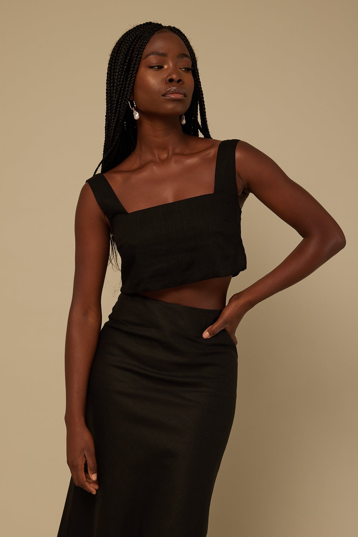 Perfect Stranger Hometown Crop Top Black