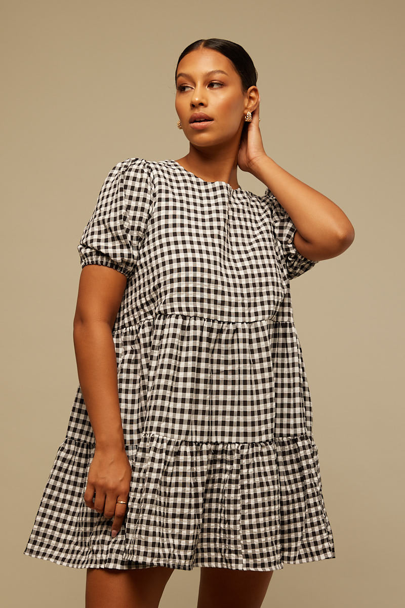 Perfect Stranger Gingham Check Smock Dress Gingham
