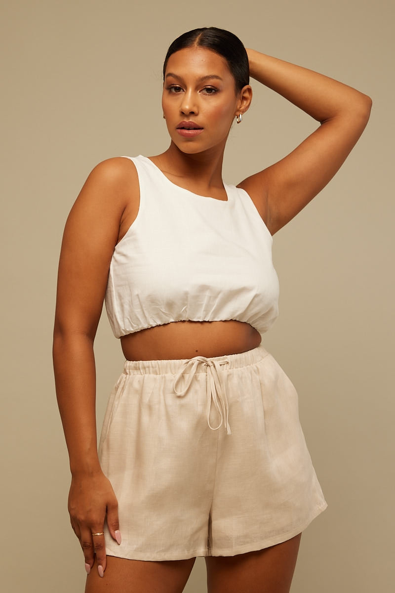 Perfect Stranger Allure Linen Top White