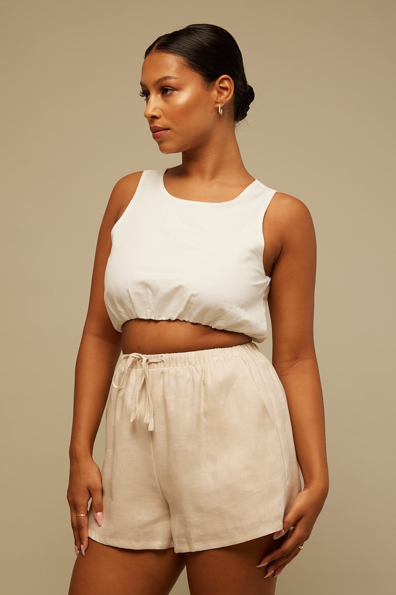 Perfect Stranger Allure Linen Top White