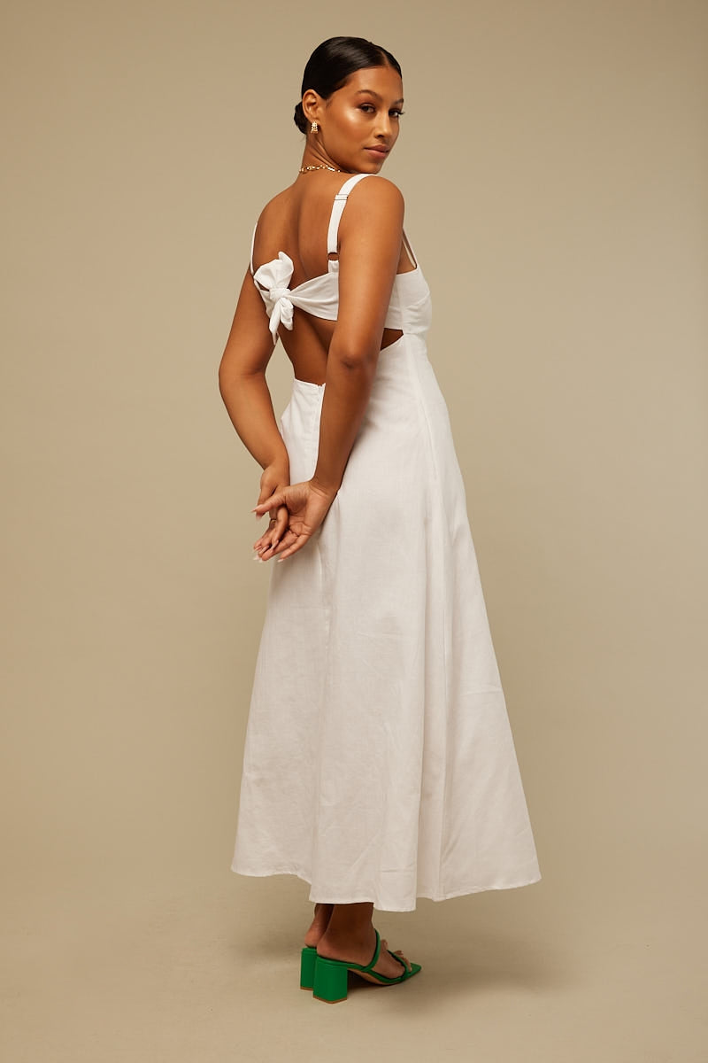 Perfect Stranger Bistro Midi Dress White