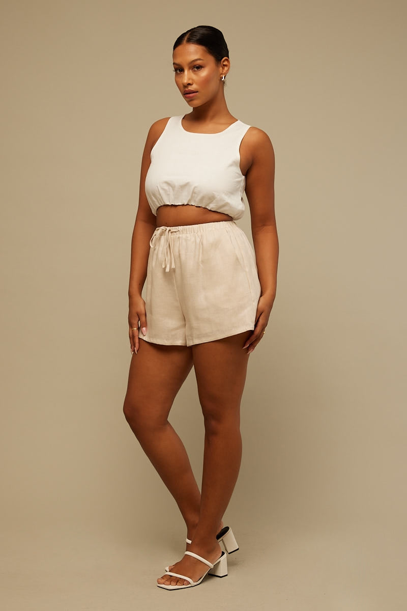 Perfect Stranger Sunset Linen Short White Stripe