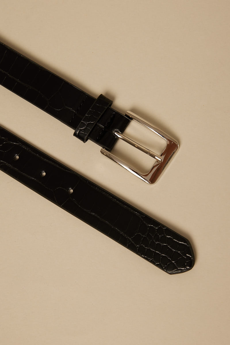 Token Croc Classic Belt Silver / Black
