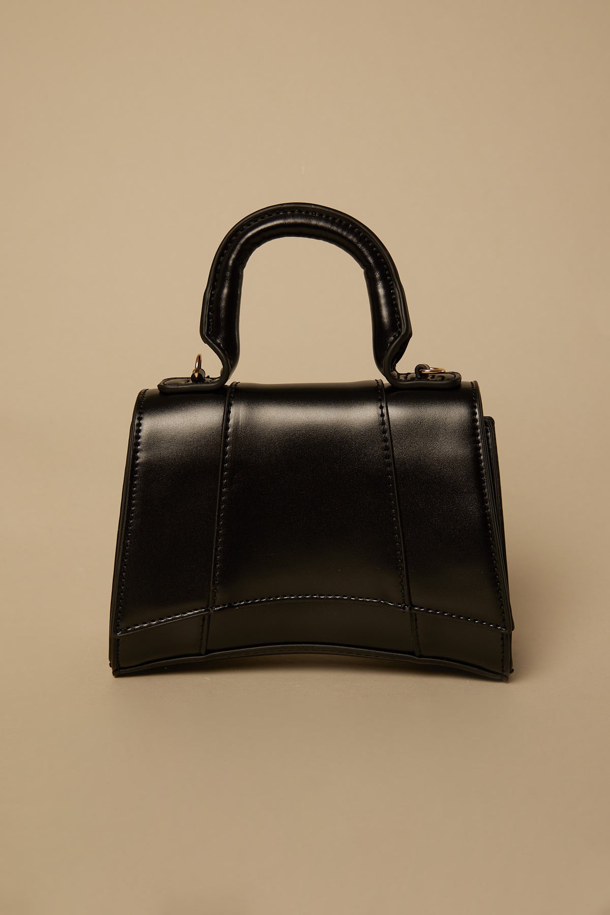 Token Curved Flap Shoulder Bag Black