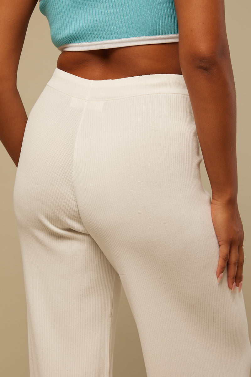 Perfect Stranger Heritage Knit Pant White