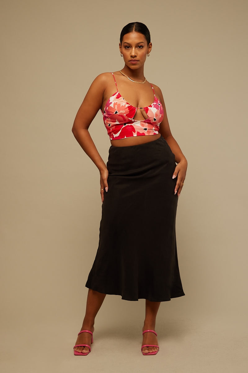 Perfect Stranger Carmella Midi Skirt Black