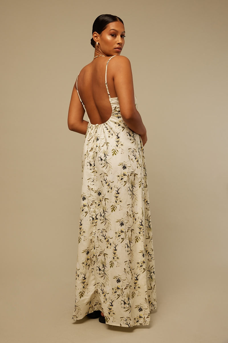 Perfect Stranger Island Life Maxi Dress Green Print