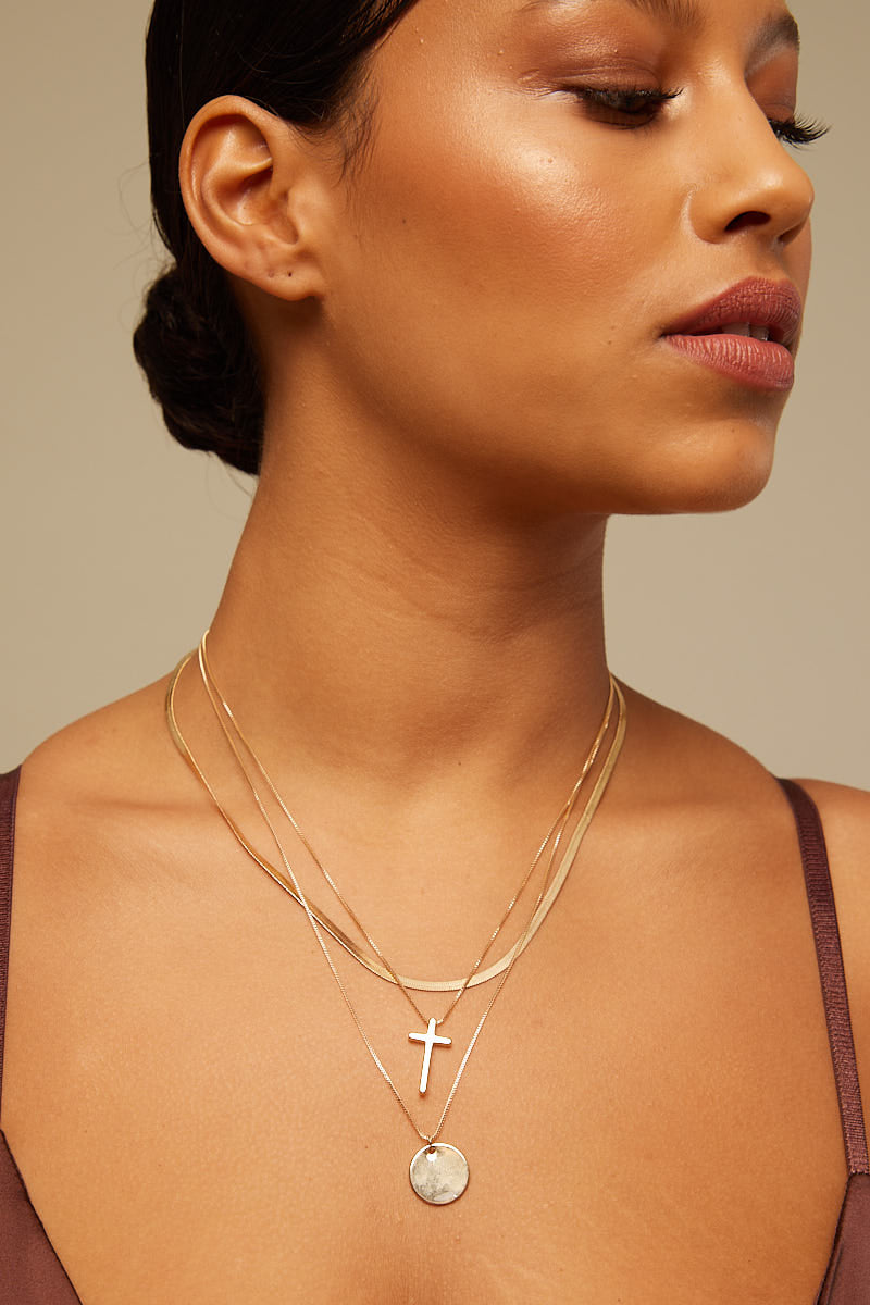Token Obsessed Layered Necklace Gold