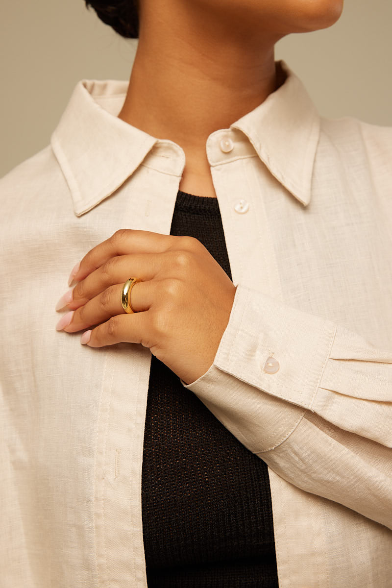 Perfect Stranger Staple Linen Shirt Oat