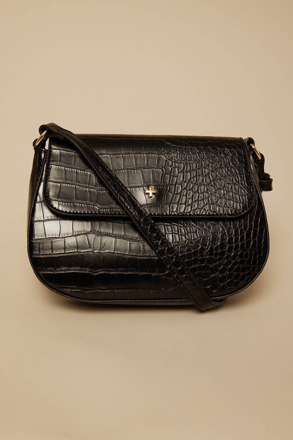 Peta + Jain Porter Black Croc Gold
