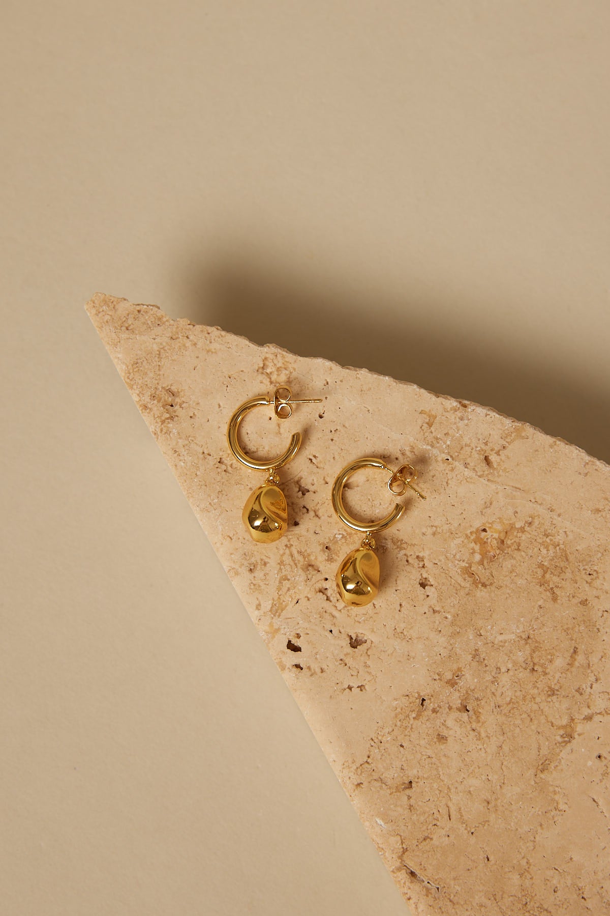 Perfect Stranger Gold Drop Pearl Hoop Earring Gold